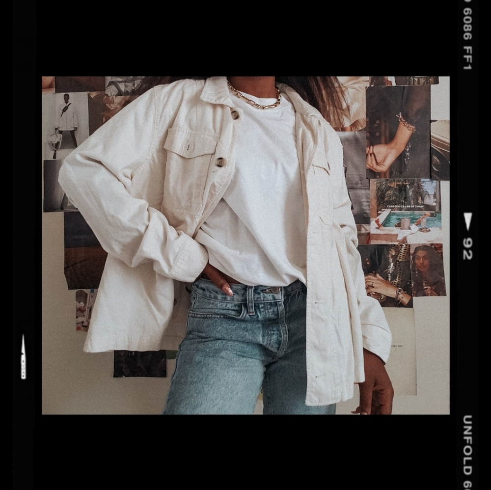 ☆ Cream Button Down Top/Jacket ☆